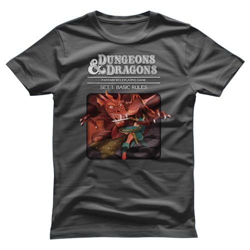 Dungeons & Dragons Officially Licensed Set 1 - Basic Rules Mens T-Shirt (Dark Grey) Medium