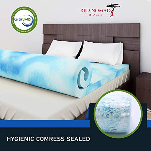 Red Nomad Gel Memory Foam Mattress Pad 3 Inch King Mattress Topper