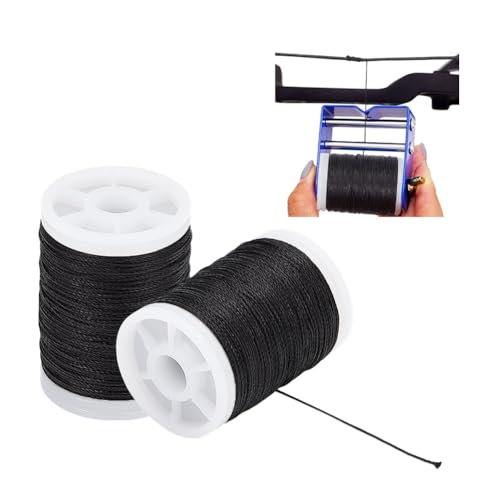 NBEADS 240 Yards Archery Bow String Serving Thread, 0.4mm Plastic Bowstring Serving Thread String Serving Thread for Compound Recurve Bow Tying Peep Sight Nock Point, Black