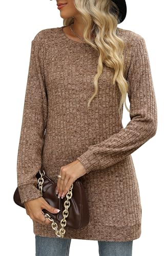 Image of Sweaters for Women Long Sleeve Crewneck Sweatshirt Loose Casual Tunic Tops