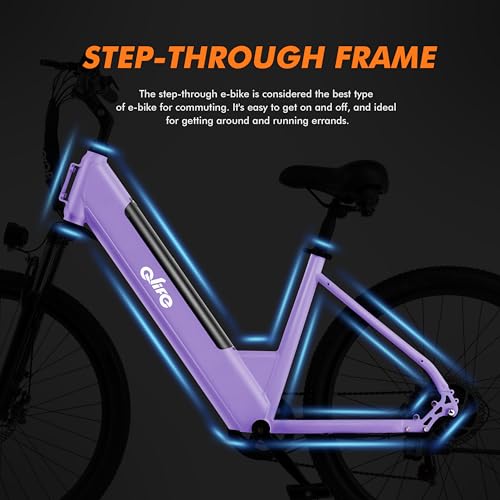 Image of Qlife Cityone Electric Bike for Adults & Teens, Step-Through Commuter Ebike, 1000W Peak Motor, 55-Mile Range, 48V Removable Battery, 26-Inch City Tires, 7-Speed, Up to 20+ MPH