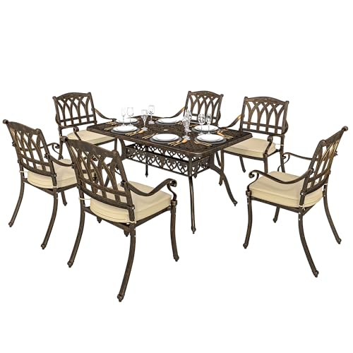 Outsunny 7 Pieces Cast Aluminium Garden Di...