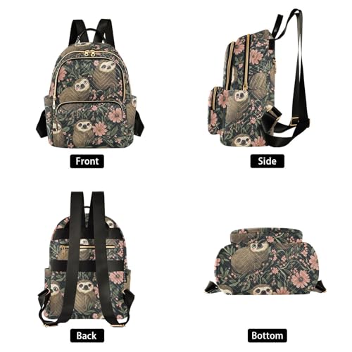Mochila casual Flor de perezoso negro M ideal para regalar en cualquier ocasión 2