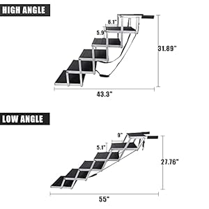   YEP-HHO-6-Steps-Dog-Ramps-for-Large-Dogs-Sturdy-and-Lightweight-Dog-Stair-Aluminum-Foldable-Dog-Ramp-Ladder-with-Nonslip-Surface-Dog-ramp-for-Cars-Pet-Stair-for-Dogs-to-Get-on-CarTruck-and-SUV