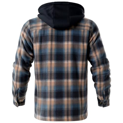 Image of LeeHanTon Mens Flannel Jacket Heavyweight Sherpa Fleece Jackets Outdoor Hiking Casual Soft Warm Coat with Pockets