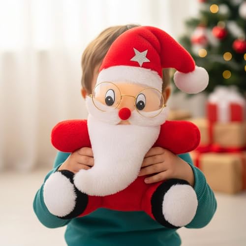 Image of Tickles Christmas Santa Claus Soft Stuffed Plush Toy for Kids Room (Color: Red Size: 40 cm)