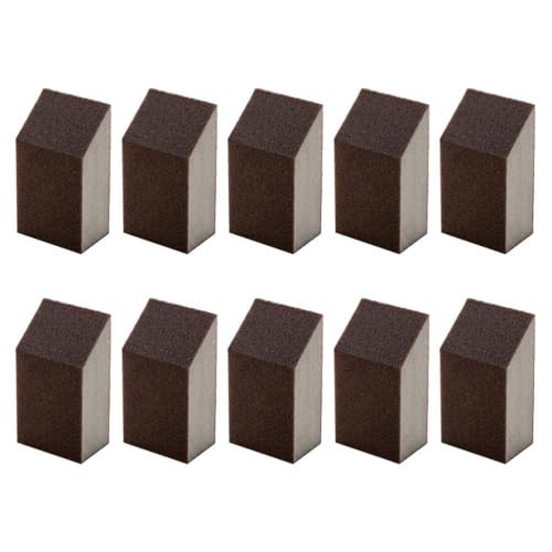 Image of GARVALON Heavy Duty Sponge: 10pcs Emery Sponge Brush Eraser Scrub Pot Cleaning Pads Rust Sand Scrubbers Household Cleaning Tools for Removing Rust Kitchen Supplies
