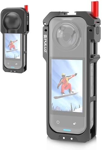 For Insta360 X5 PULUZ Metal Protective Cage Rig Housing Frame with Lens Cover (Black)