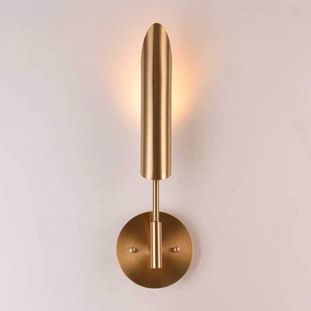 LYGXWJFC Kreatywna ścienna Żelaza G9 Base Kinkiet Nordic Art Decor Kinkiety ścienne Kolor miedzi Latarnie ścienne do sypialni Salon Czytelnia Jadalnia, Pojedyncza głowica, Pojedyncza głowica