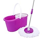 Forart 360° Microfiber Spin Mop with Bucket and Dual Mop Heads Self Wringing Spinning Mop Telescoping Handle Easy Floor Mop Floor Cleaning System for Home Kitchen Office(Ship from USA)