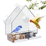 Poils bebe Samll Window Bird Feeder, Clear Window Bird Feeders for Viewing, Strong Suction Cups Bird