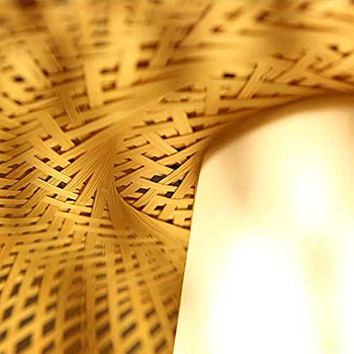 Taimowei Chinese Bamboo Chandelier Light Fixture Household Lamp With Natural Bamboo Lampshade E27 Height Adjustable Ceiling Light Living Room Dining Room Lamp/Diameter 35Cm #TOP6