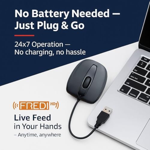 Image of FREDI HD PLUS WiFi Indoor Security Camera 1080P Full HD Live View Mobile Motion Detection Loop Recording AC Power 32GB Inbuilt Storage Mouse Camera