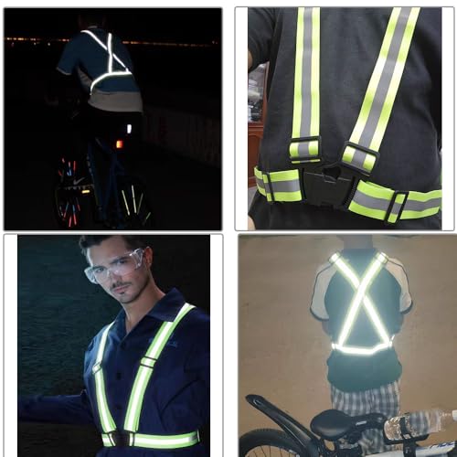 Sufune Reflektierende Sicherheitsweste, Reflektierende Warnweste Einstellbar, Reflektoren Sicherheits für Fahrrad, Joggen, Laufen, Wandern