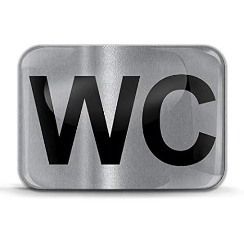 Biomar Labs® 1 x 3D Gel Pegatina WC Inodoro Puerta Baño Silicona Adhesivo El Signo Etiqueta Hombre Mujer Plata Sticker KS 208 Cover
