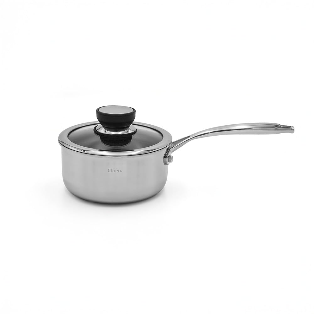 Set de sartenes y ollas con tapa de acero inoxidable para inducción invisible, anti rayaduras | 9 piezas | Full Induction | Cocinas de Inducción Invisible| Cocinas bajo encimera | Cloen.