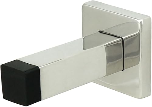 INOX DSIX14-32 - Tope cuadrado para puerta con base cuadrada, acero inoxidable pulido