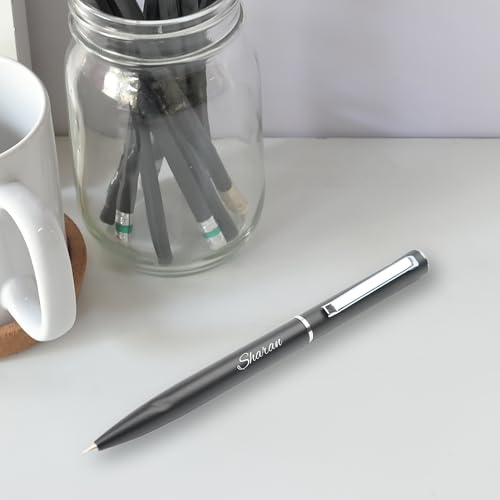 Image of YOUR GIFT STUDIO Personalized Pen with Name Engraved I Metal Classy Customized Roller Ball Pens I Comfortable to Hold & Write I Gift for Men & Women Birthday Corporate Gifting (Black)