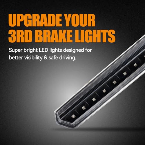 Image of Third 3rd Brake Light LED for 2015-2020 Chevy Tahoe /Suburban, High Mount Rear Brake Lights Assembly for 2016-2019 Suburban 3500HD, Waterproof Center Cab Lamp Stop Light (Black)