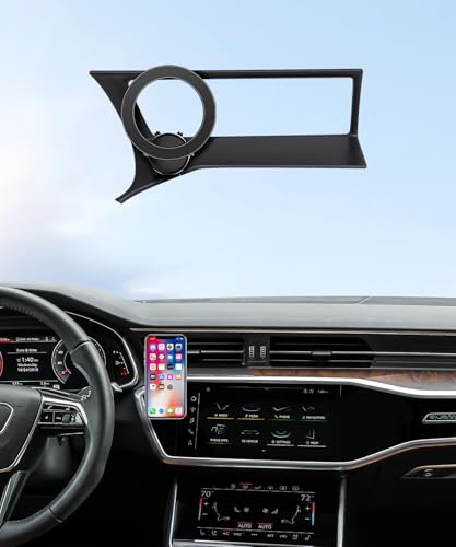 MaserWeller Car Phone Holder for 2019-2025 Audi A6 A7 S6 S7 RS6 RS7 Accessories, 360° Rotation Phone Mount Compatible with MagSafe, Cell Phone Holder Does Not Affect Air Vent