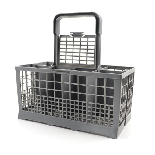 Panier À Couverts for Lave-vaisselle, 24 X 14 X 24 Cm, Panier À Couverts Universel for Lave-vaisselle, Poignée Amovible Et Petit Couvercle, Compatible Avec La Plupart Des Marques