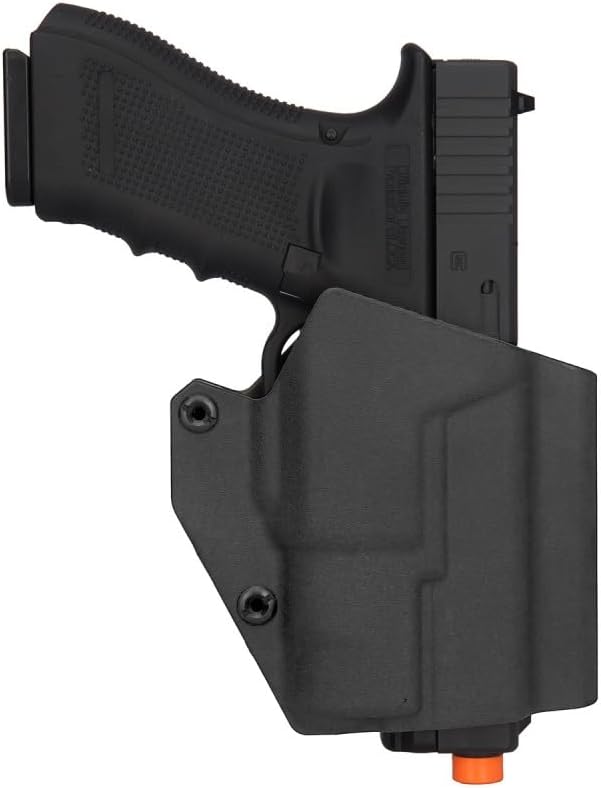 Lancer Tactical Light Bearing Hard Shell Holster for Glock 17 - Black for Pistol, Airsoft, Paintball, Hunting