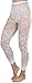 ToBeInStyle Women's Single Floral Lace Nylon Blend Leggings with Lace Trim Bottom - White - One Size Fits Most