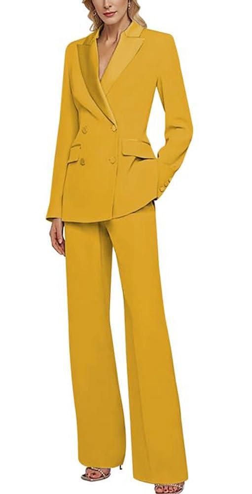 Double Breasted Women Pant Suit 2 PC Business Suits Outfit Dressy Formal Tuxedos