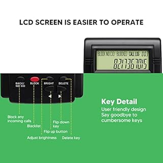 Call Blocker for Landline Phones, Caller ID Box Call Blocking Device with LCD Display - Stop Unwanted Calls, Robocalls, , Telemarketers