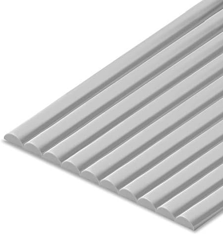 DICOFUN Peel and Stick Tile Trim, 12" Decorative Kitchen Backsplash Trim Edge, Self Adhesive Tile Liner (Pack of 10, Polished Grey)