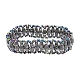 Outreach Uganda Single Row Charcoal and White Mixed Bead Paper Bracelet – Handmade, Eco-Friendly | Adjustable Fit | Supports Artisans & Sustainable Development
