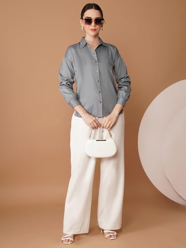 Image of OOMPH! Full Sleeve Stylish Western Drop Shoulder Shirts for Women Regular fit Shirts for Woman