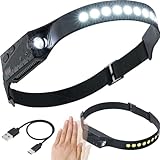 イーサプライ ヘッドライト LED USB充電式 IPX4防水 高輝度 2種類×2段階 軽量56g モーションセンサー ヘルメット対応 作業灯 ヘッドランプ EEX-LEDWE03