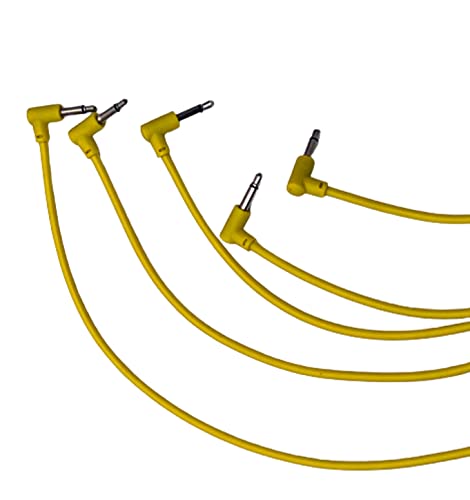Câble Eurorack modulaire coudé Luigis M-PAR jaune 15 cm pack de 5