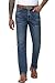 MZNBURAM Men's Stretch Relaxed Fit Straight-Leg Jeans - Cowboy Cotton Fashion Comfort Flex Waist Denim Pants (42, Dark Blue)