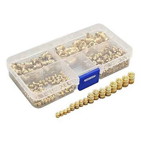 AJOYIB 300Pcs Brass Threaded Insert Nuts M2 M3 M4 M5 Female Thread Knurled Nut Inserts Embedment Nut For 3D Printing Project Cover