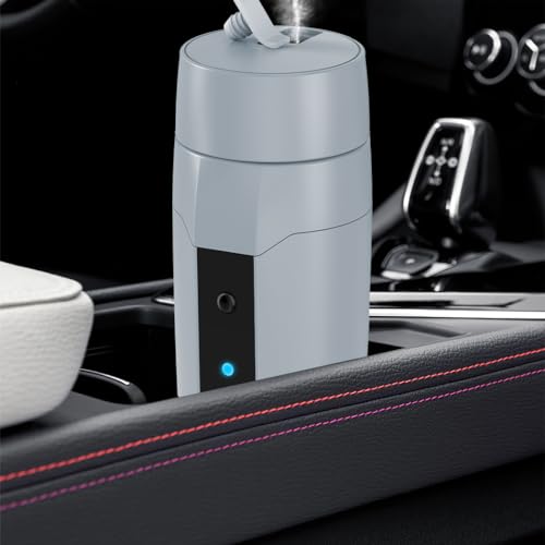 Image of Portable 12V Car Kettle Boiler, Small Electric Travel Kettle, 80W Fast Water Heater, Mini Electric Tea Coffee Mug for Car, Automatic Shut-Off & Restart, Special Power Cord for Car Cigarette Lighters