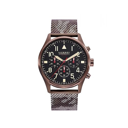 Reloj crono Viceroy 46805-54 pour homme en acier avec un cadran marron élégant
