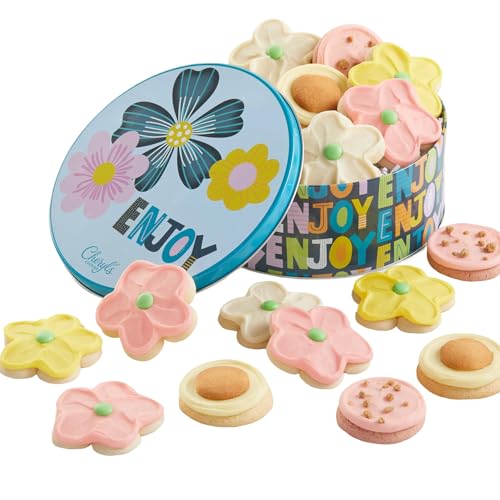 Cheryl's Cookies® Floral Garden Cookie Gift Tin, with 16, Buttercream-Frosted