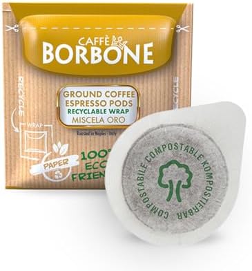 Caffè Borbone Gold Coffee Blend Compostable Pod — 150 x 44mm Paper Pods of Rich, Full-Bodied ESE Coffee Pods - Compostable Capsules Compatible with ESE and Pump Espresso Systems