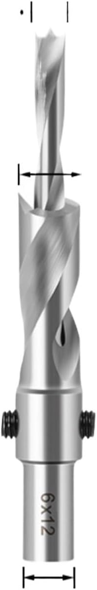 Countersink Drill Bit with Adjustable Depth Stop Chamfering Counterbore Drilling for Wood Plastic 10MM Shank(5pcs 3mm drills)