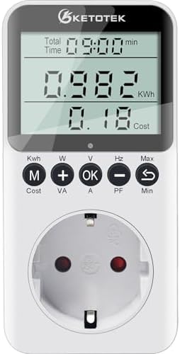 KETOTEK Medidor de Consumo Eléctrico, Enchufe Medidor de Energía ...