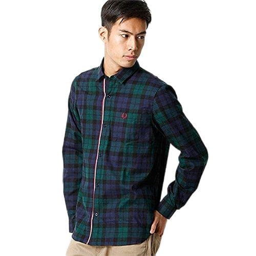 フレッドペリー(メンズ)（FRED PERRY） 下前RIBネルシャツ【70ネイビー/S】