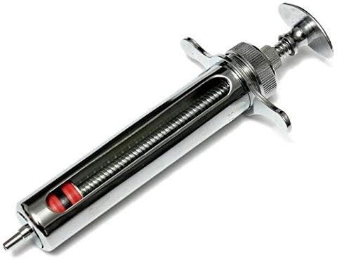 EatingBiting 30ml Reusable Stainless Steel Hypodermic Veterinary Animal Syringe Glass for Lab / Quality stainless steel / simple structure / with locking screws simple operation