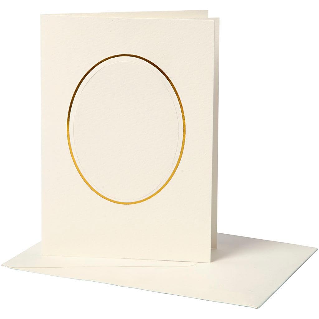 Creativ Company 23724 10-Piece Passepartout Card, Off-White
