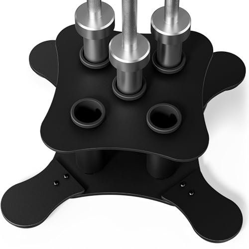 Vertical Barbell Storage Rack - 5-Bar Barbell Holder Floor Stand, 2-Inch Olympic/Curl Bar Compatible, with Protective Sleeve Inserts, Organizer for Home & Garage Gym