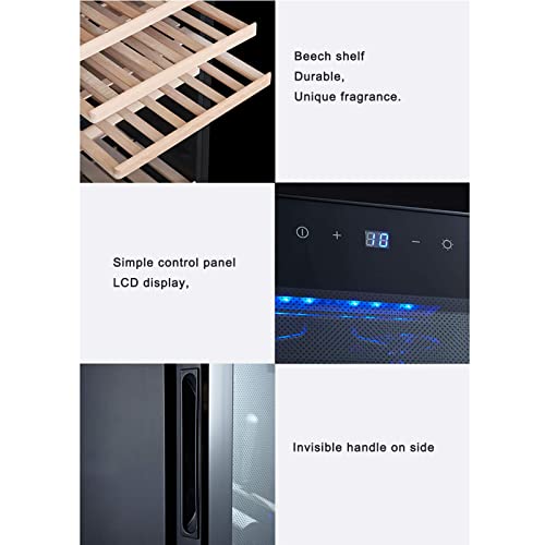 15 Bottle Wine Cooler 90 liters Silent Shock Absorption Light Blocking Air Cooled Without Frost Built in or Freestanding Wine Refrigerator with Compressor Cooling System