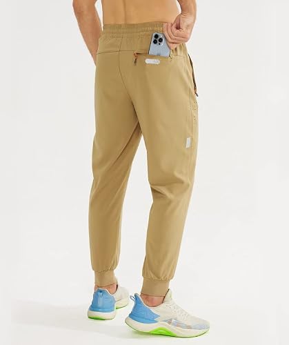 Purltoan Sports Pants For Men Lightweight Joggers Quick Dry Athletic Track Pants Gym Workout Running Jogging Training Hiking Travel Khaki Xxl #TOP1