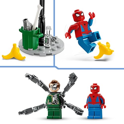 LEGO Marvel Motorrad-Verfolgungsjagd: Spider-Man vs. Doc Ock, Superhelden-Spielzeug für Kinder mit Figuren, Shootern und Web-Shooter… – Ansicht 4