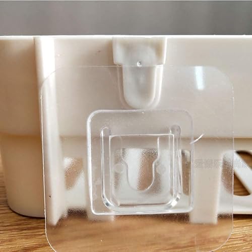 Image of TEKCOOL Wall Shelves Kitchen Bathroom Shelf Self-Adhesive Sticker Hook Multipurpose Wall Holder Bathroom Storage Rack Box Strong Shower Rack Shelf (Set of 2 Bath Self and 1 Towel) - Plastic